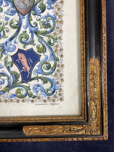 Lot 380 - An illuminated Italian certificate awarded to Cecil Phillip Adcock