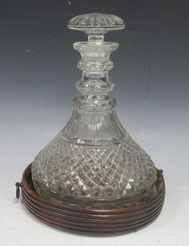 Lot 91 - An early 19th century ship's decanter with cut...