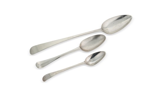 Lot 587 - Newcastle -Three George III silver spoons
