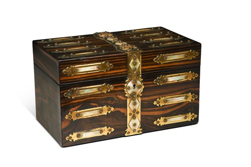 Lot 502 - A Victorian Coromandel and Satinwood tea caddy