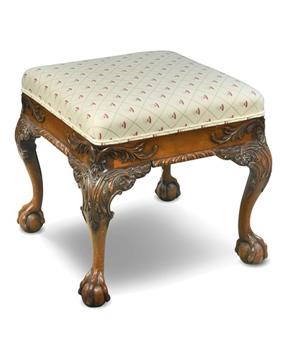 Lot 497 - A George II style mahogany stool, 19th century