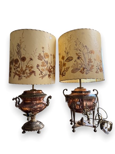 Lot 189 - Matched pair of 19th century brass and copper...