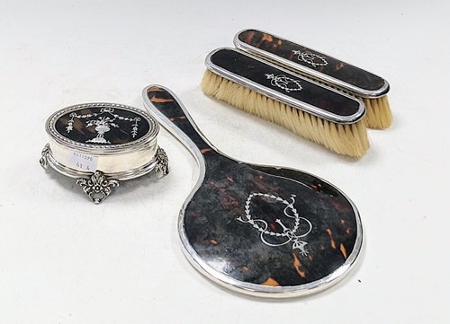 Lot 344 - A 3-piece set of silver and tortoiseshell...