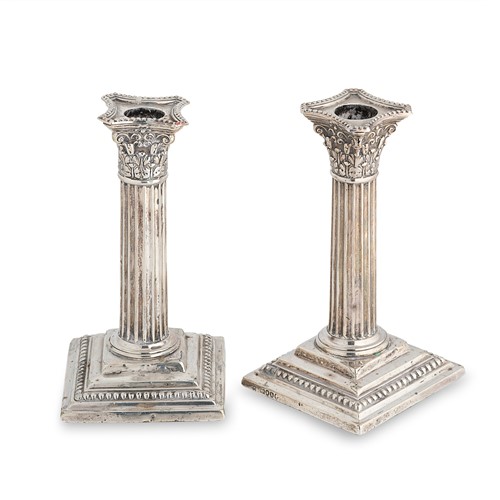 Lot 479 - A pair of Victorian silver library candlesticks