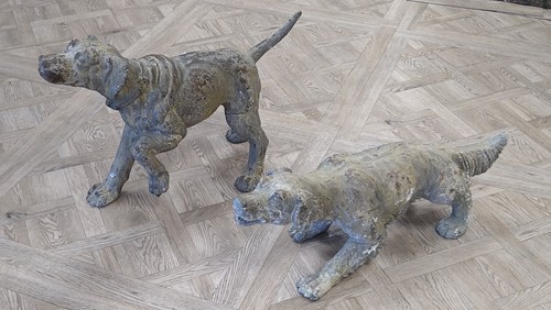 Lot 861 - Garden Statuary, two composite hounds or...