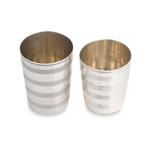 Lot 454 - A pair of George III silver nesting cups, mark of the Batemans