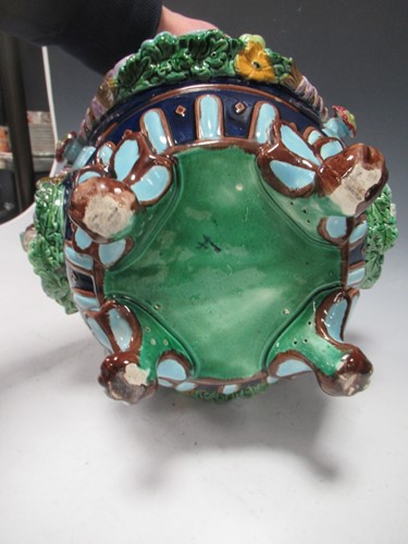 Lot 57 - Late 19th century English majolica swagged...