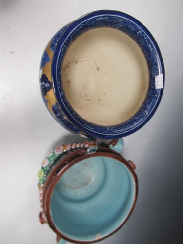 Lot 57 - Late 19th century English majolica swagged...