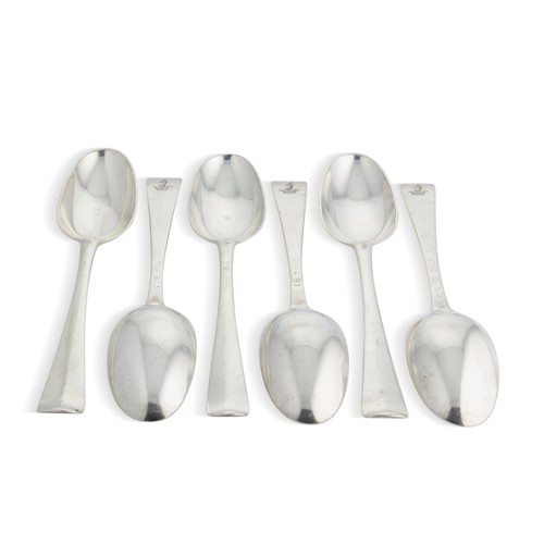 Lot 604 - Dublin - A set of 6 early 18th century tablespoons