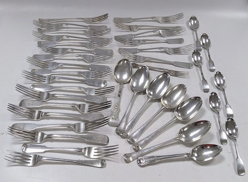 Lot 335 - A collection of assorted silver flatware,...