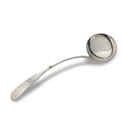 Lot 608 - Dublin - An early 19th century silver soup ladle
