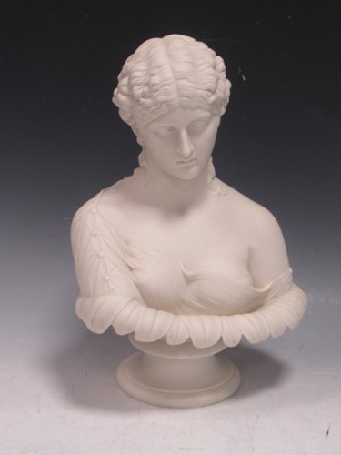 Lot 44 - A Victorian Copeland parian bust of 'Clytie'...