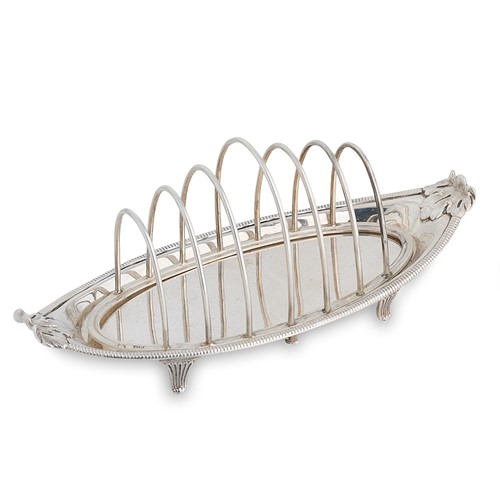 Lot 482 - A Victorian silver 7 bar toast rack and stand