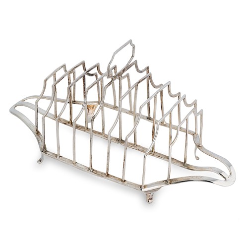 Lot 441 - A George III silver 9 bar toast rack