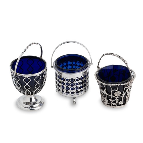 Lot 493 - A trio of Victorian and later silver cream pails