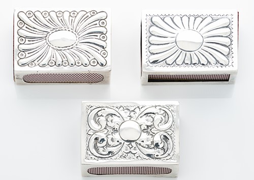 Lot 342 - A trio of Victorian silver oversized matchbox covers