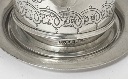 Lot 488 - A Victorian silver wine funnel with associated stand