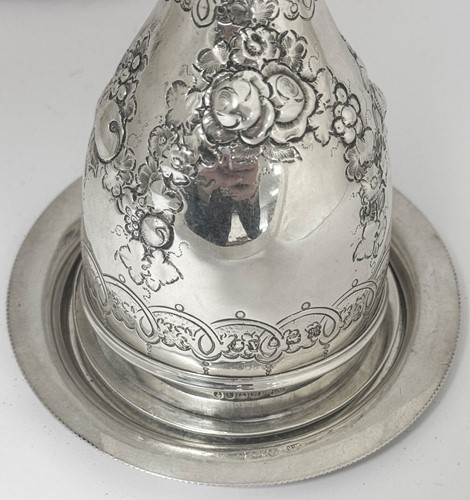 Lot 488 - A Victorian silver wine funnel with associated stand