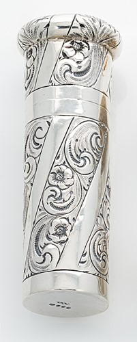 Lot 344 - A 19th century silver travelling shaving brush holder