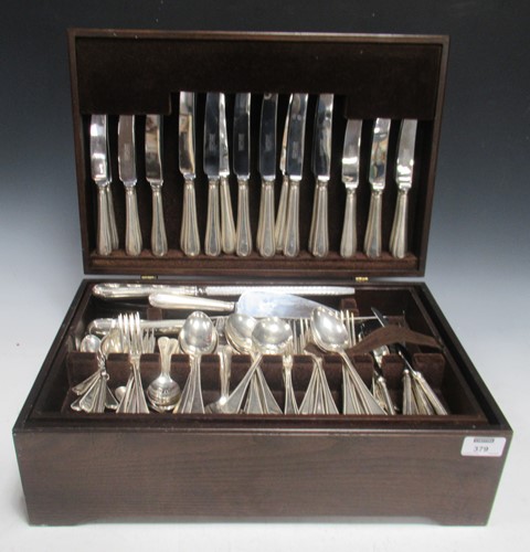 Lot 379 - A canteen of modern Sheffield Beaded silver...