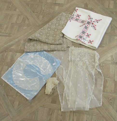 Lot 183 - A small quantity of antique textiles, cotton...