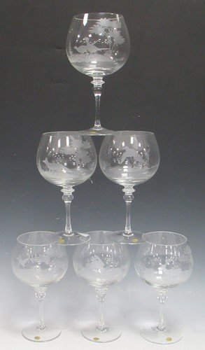 Lot 154 - A set of twelve Queen Lace crystal wildlife...