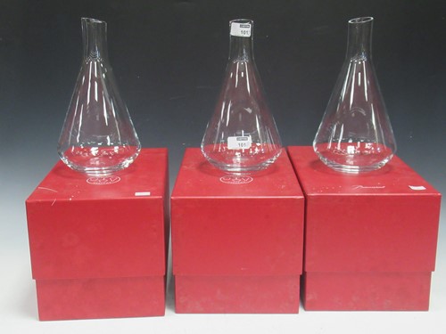 Lot 101 - Three Chateau Baccarat glass decanters, in...