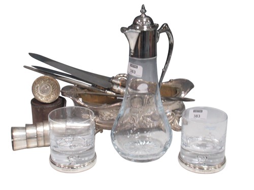 Lot 383 - A pair of silver based crystal glass tumblers,...