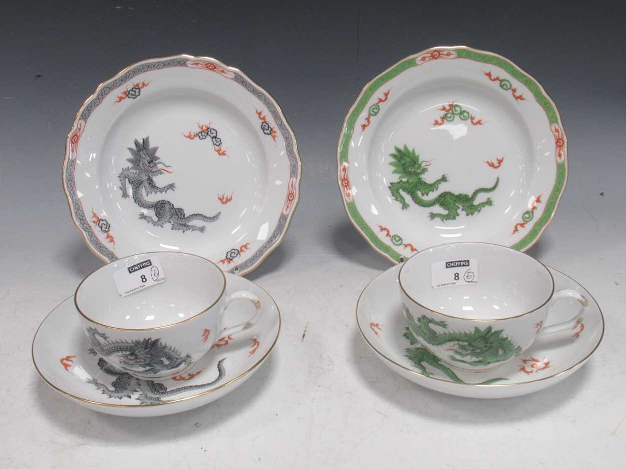 Lot 8 - Two 20th century Meissen Ming Dragon pattern...