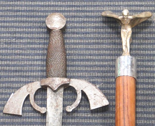 Lot 222 - A Medieval style short sword with wirework...