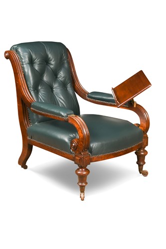 Lot 549 - A Victorian mahogany library armchair with reading stand