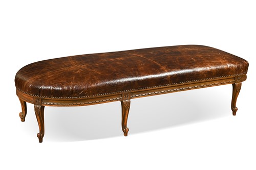 Lot 715 - A Victorian leather covered stool