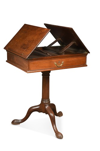 Lot 550 - A George III mahogany double reading stand