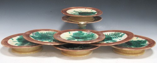 Lot 46 - A 19th century pottery dessert service,...