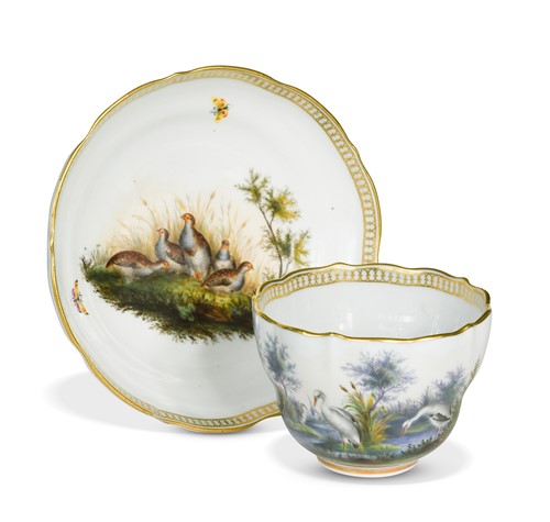 Lot 444 - A Meissen cup and saucer, circa 1900
