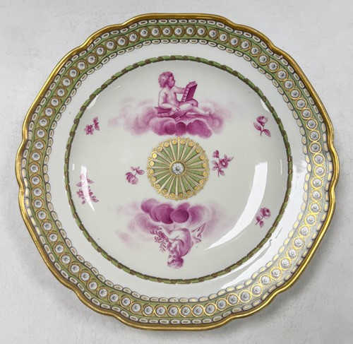 Lot 704 - A Vienna porcelain shaped circular cabinet plate, 19th century