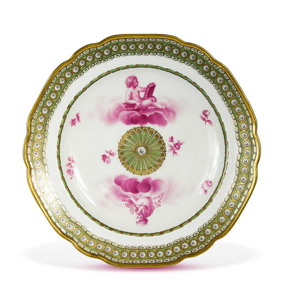 Lot 704 - A Vienna porcelain shaped circular cabinet plate, 19th century