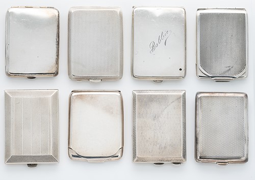 Lot 312 - A collection of 8 early 20th century silver book match holders