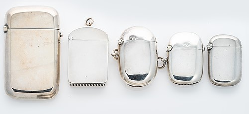 Lot 289 - A collection of 5 Victorian and later arch topped silver vesta cases