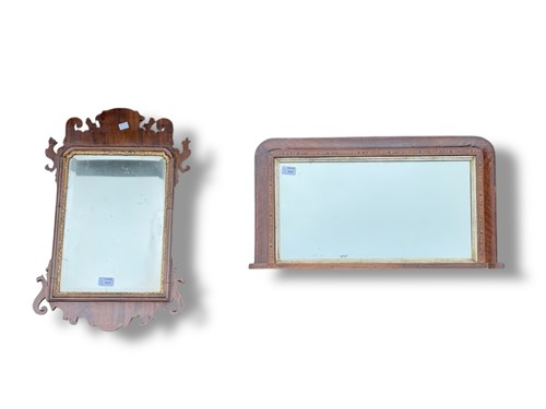 Lot 806 - A Chippendale style mirror with fret cut frame...