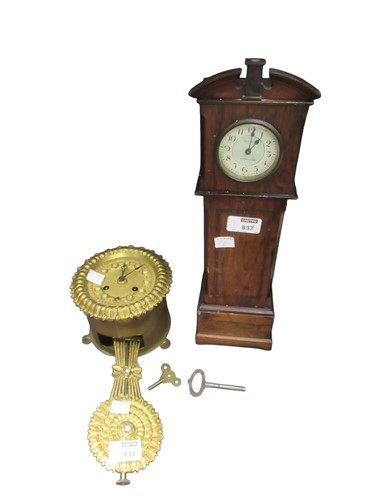 Lot 837 - A 19th century French wall clock with gilt...
