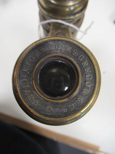 Lot 141 - A pair of Victorian brass binoculars; together...