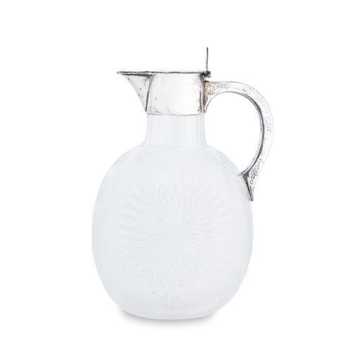 Lot 499 - A Victorian silver mounted glass claret jug