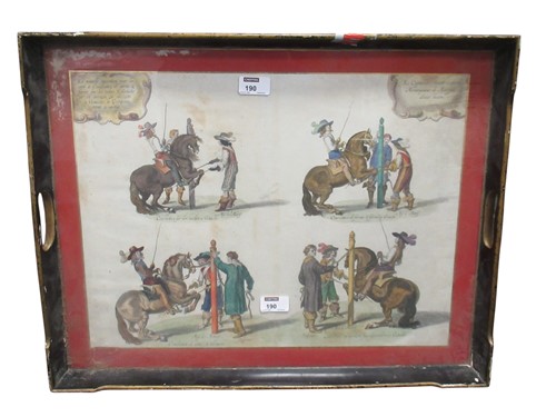 Lot 190 - A 20th century ebonised and part gilt...