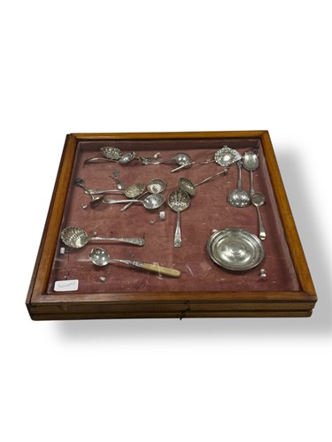 Lot 230 - A glass fronted display case containing some...