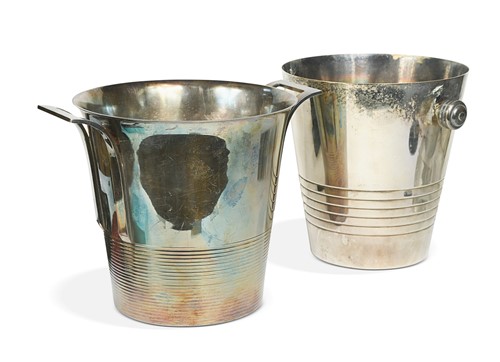 Lot 118 - Two French white metal Art Deco-style ice buckets