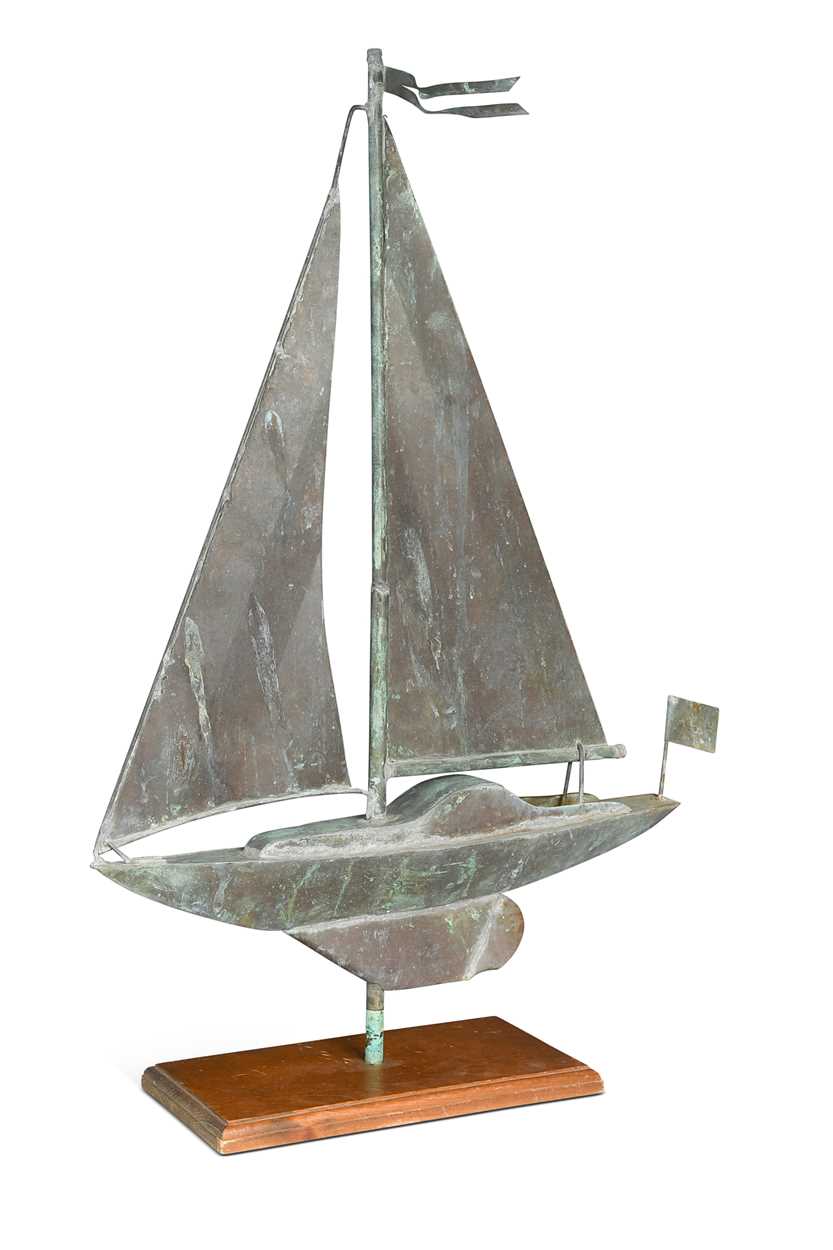 Lot 671 - A full bodied sailing boat weathervane, mid-20th century