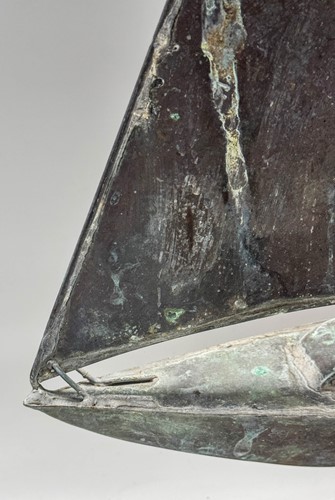 Lot 671 - A full bodied sailing boat weathervane, mid-20th century