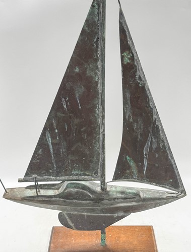 Lot 671 - A full bodied sailing boat weathervane, mid-20th century