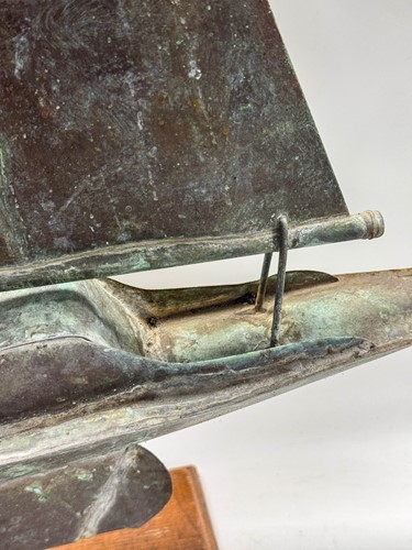 Lot 671 - A full bodied sailing boat weathervane, mid-20th century